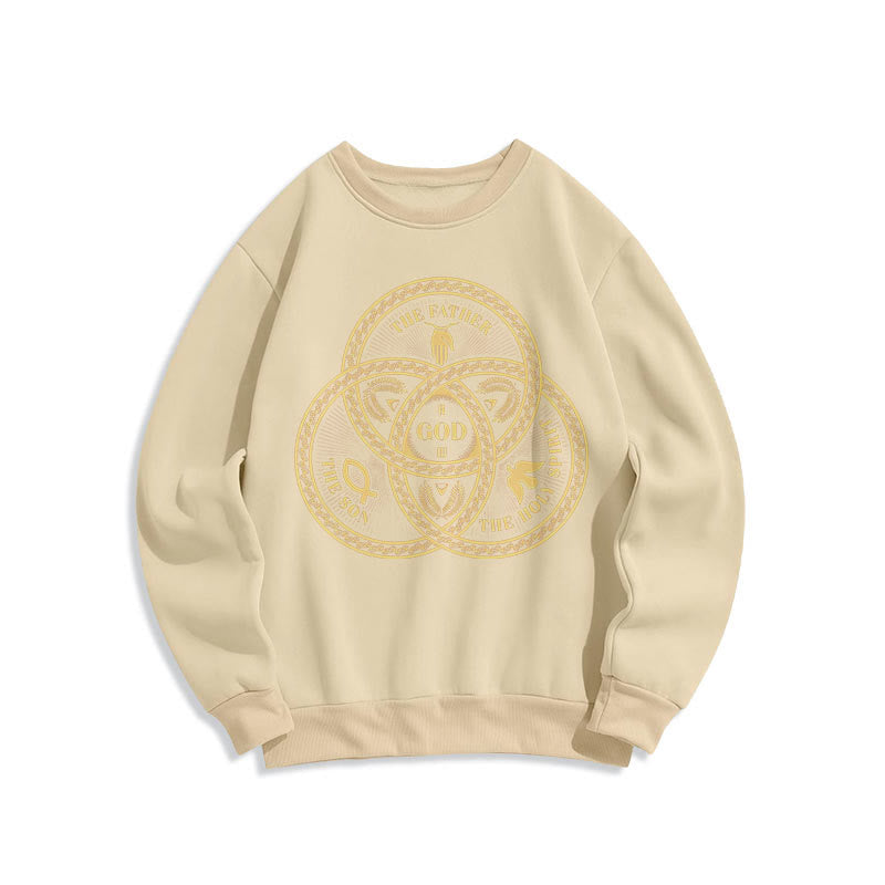 Christianartworkshop Sudadera de poliéster con forro polar y diseño de la Sagrada Trinidad, estilo clásico. - Beige - 2XL - image 10