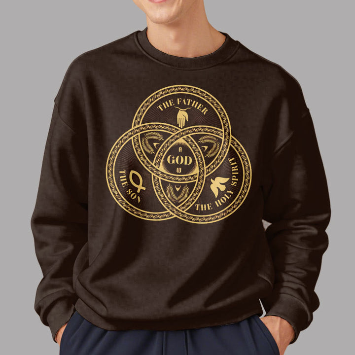 Christianartworkshop Sudadera de poliéster con forro polar y diseño de la Sagrada Trinidad, estilo clásico. - image 17