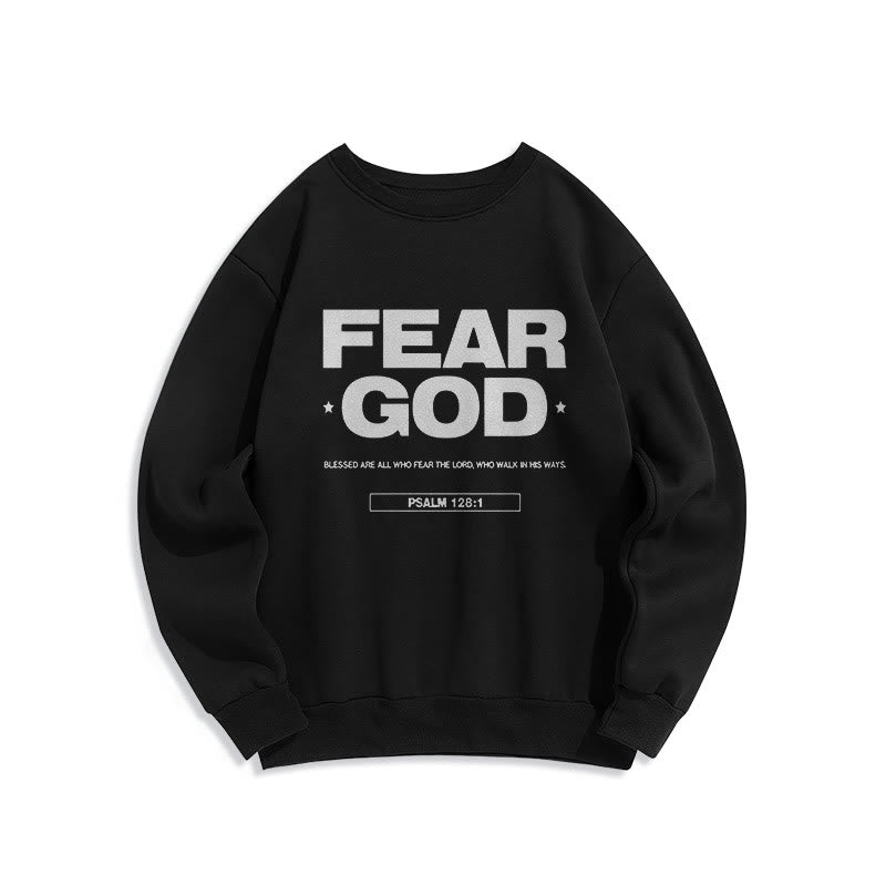 Christianartworkshop Sudadera de poliéster con forro polar y cita clásica "Temor a Dios, fe, bendiciones" - Negro - 2XL - image 0