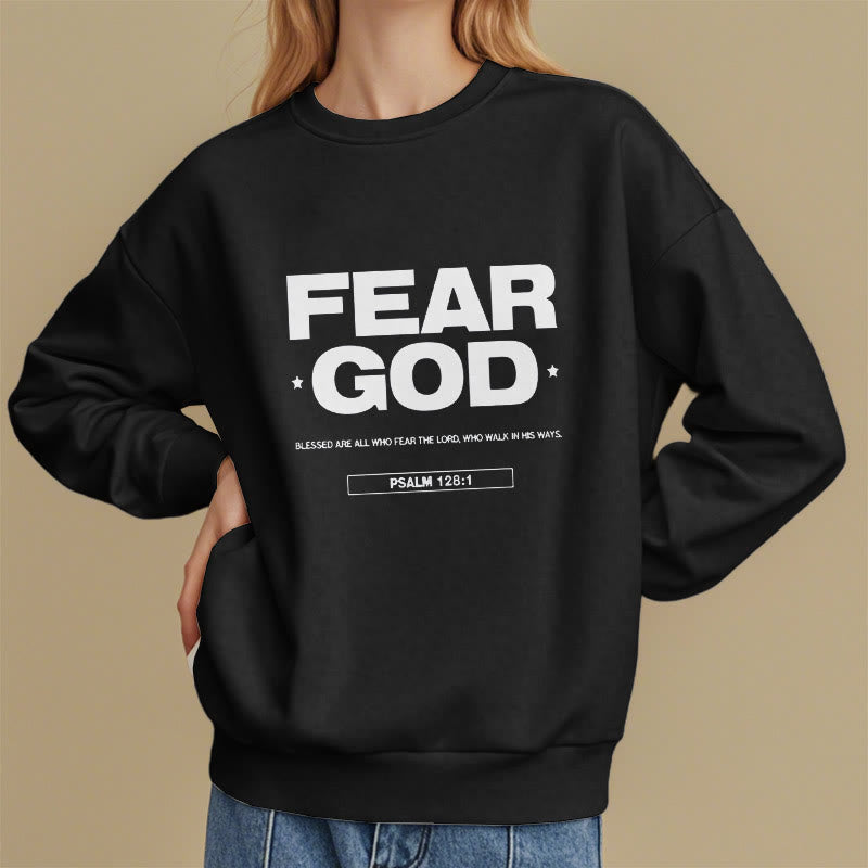 Christianartworkshop Sudadera de poliéster con forro polar y cita clásica "Temor a Dios, fe, bendiciones" - image 1