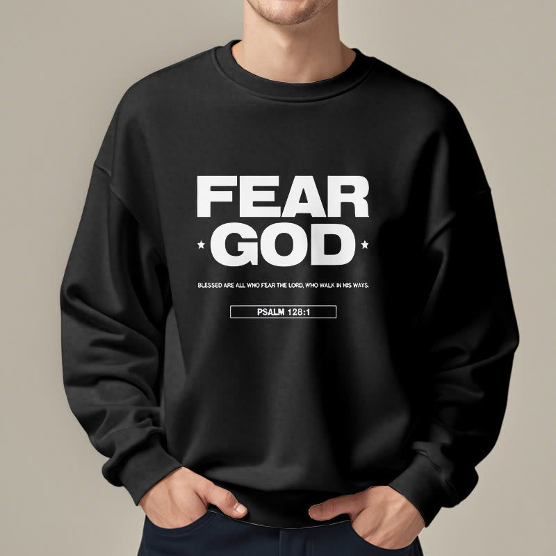 Christianartworkshop Sudadera de poliéster con forro polar y cita clásica "Temor a Dios, fe, bendiciones" - image 2