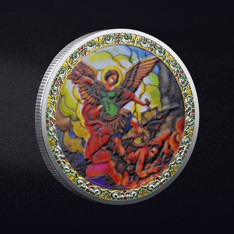 Christianartworkshop Moneda de estilo clásico de San Miguel Arcángel para protección y fortalecimiento de la conexión. - image 1