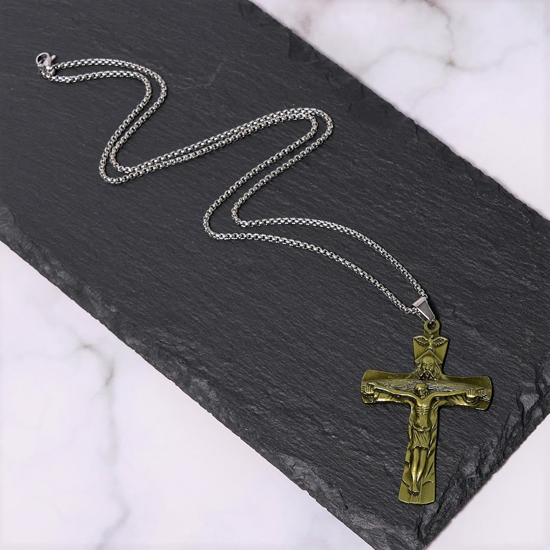 Christianartworkshop Collar con colgante de estilo clásico con cruz de la Trinidad, Padre, Hijo y Espíritu Santo. - image 11