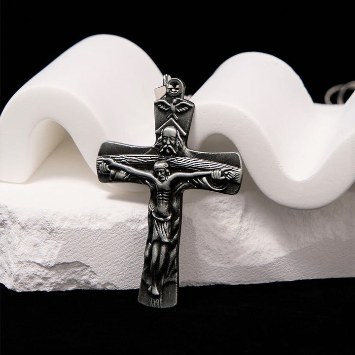 Christianartworkshop Collar con colgante de estilo clásico con cruz de la Trinidad, Padre, Hijo y Espíritu Santo. - image 3