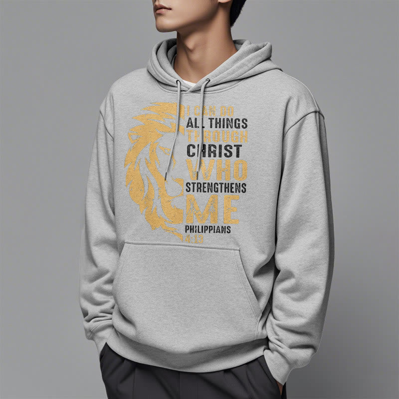 Christianartworkshop Sudadera con capucha de poliéster forrada de felpa con la frase "Cristo me fortalece" (estilo cita) - image 32