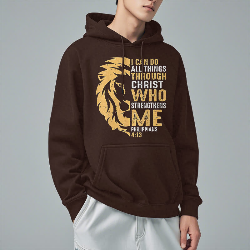 Christianartworkshop Sudadera con capucha de poliéster forrada de felpa con la frase "Cristo me fortalece" (estilo cita) - image 23