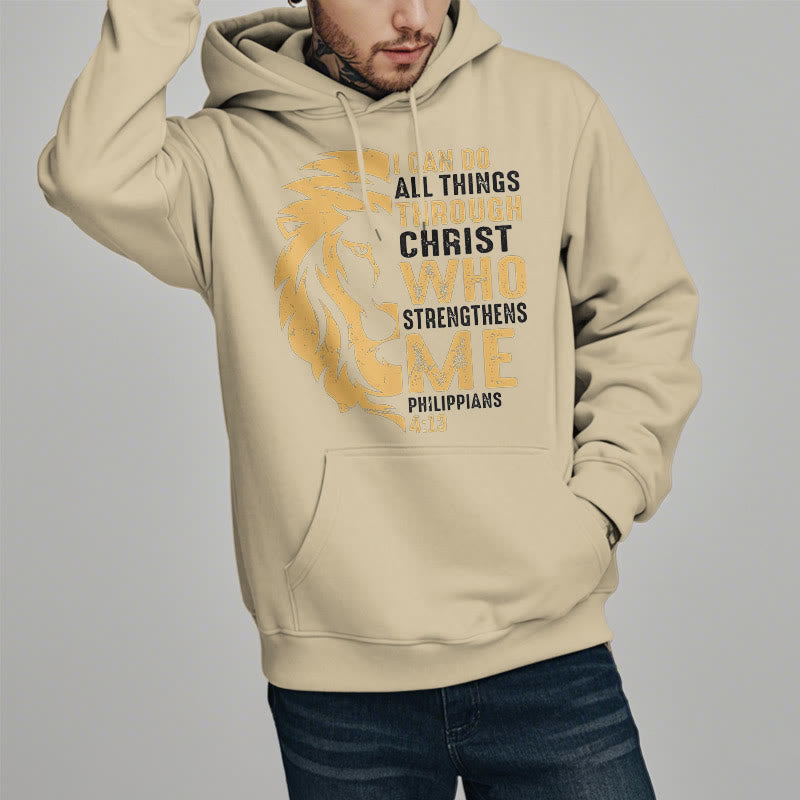 Christianartworkshop Sudadera con capucha de poliéster forrada de felpa con la frase "Cristo me fortalece" (estilo cita) - image 17