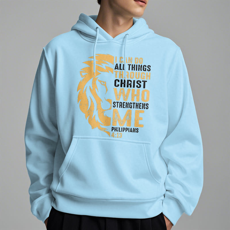 Christianartworkshop Sudadera con capucha de poliéster forrada de felpa con la frase "Cristo me fortalece" (estilo cita) - image 27