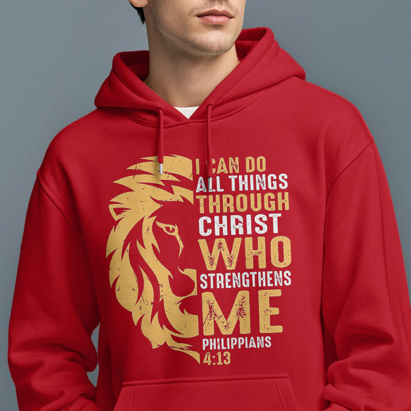 Christianartworkshop Sudadera con capucha de poliéster forrada de felpa con la frase "Cristo me fortalece" (estilo cita) - image 38
