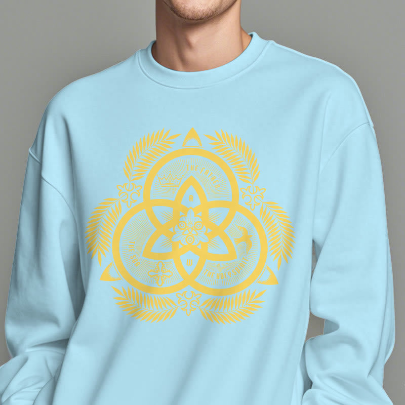 Christianartworkshop Sudadera de poliéster con forro polar y emblema sagrado dorado de la Divina Unidad de estilo clásico - image 28