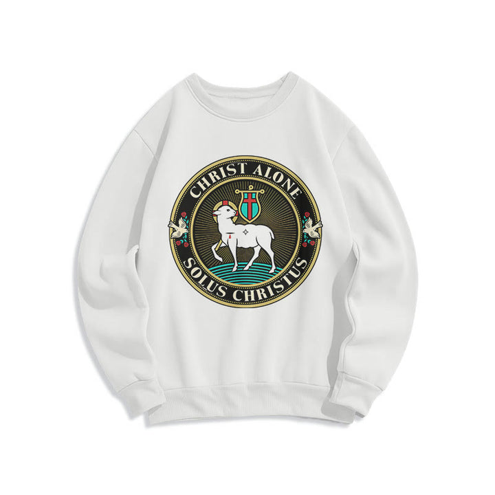 Christianartworkshop Sudadera de poliéster forrada con polar con estampado moderno de Cristo Solo el Cordero de Dios - Blanco - 2XL - image 0