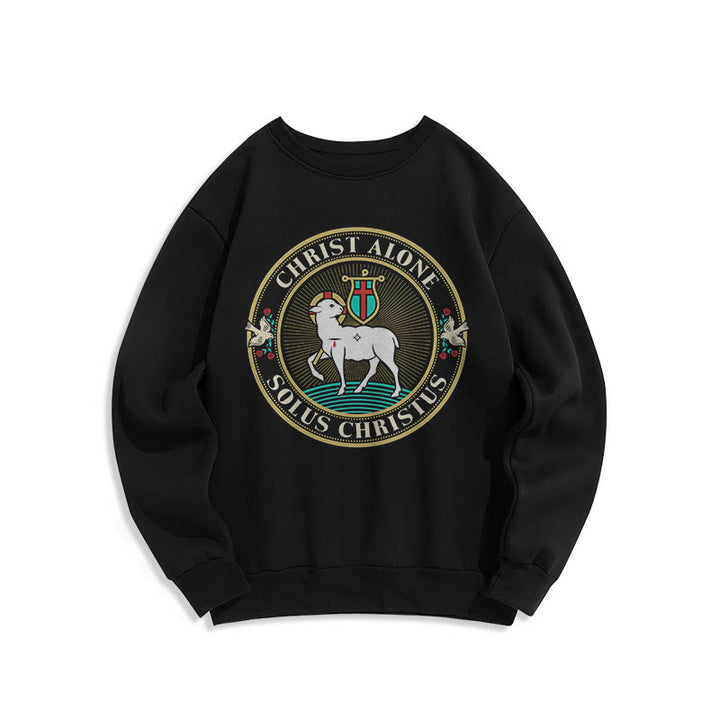 Christianartworkshop Sudadera de poliéster forrada con polar con estampado moderno de Cristo Solo el Cordero de Dios - Negro - 2XL - image 5