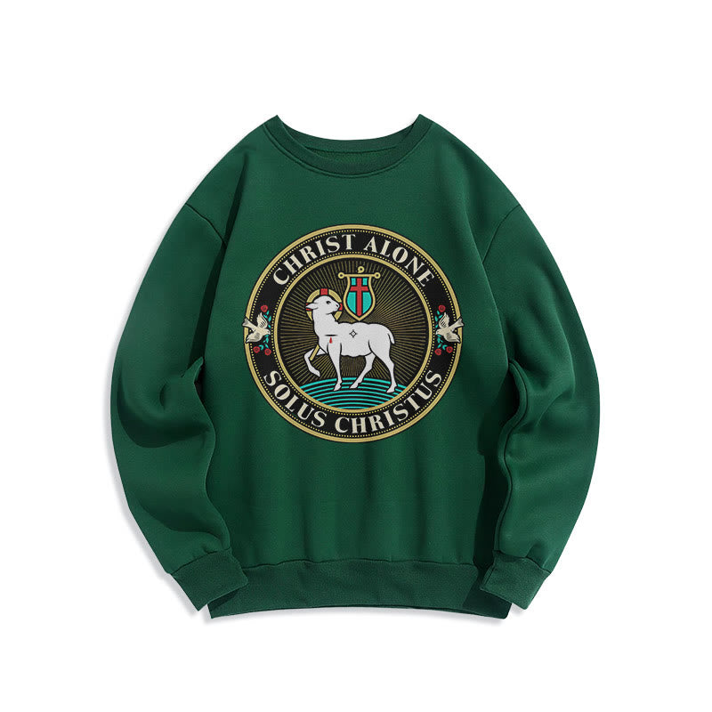 Christianartworkshop Sudadera de poliéster forrada con polar con estampado moderno de Cristo Solo el Cordero de Dios - Verde - 2XL - image 20