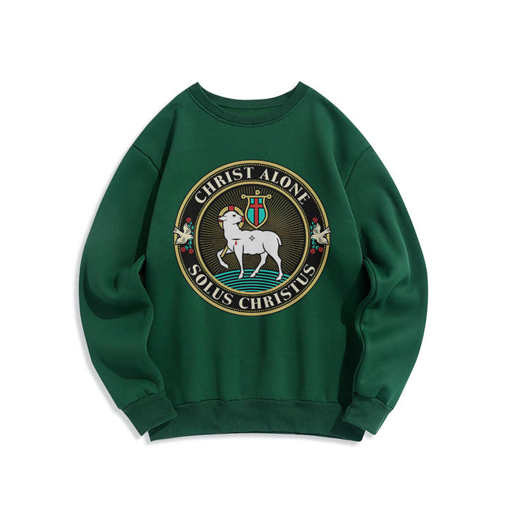 Christianartworkshop Sudadera de poliéster forrada con polar con estampado moderno de Cristo Solo el Cordero de Dios - Verde - 2XL - image 20