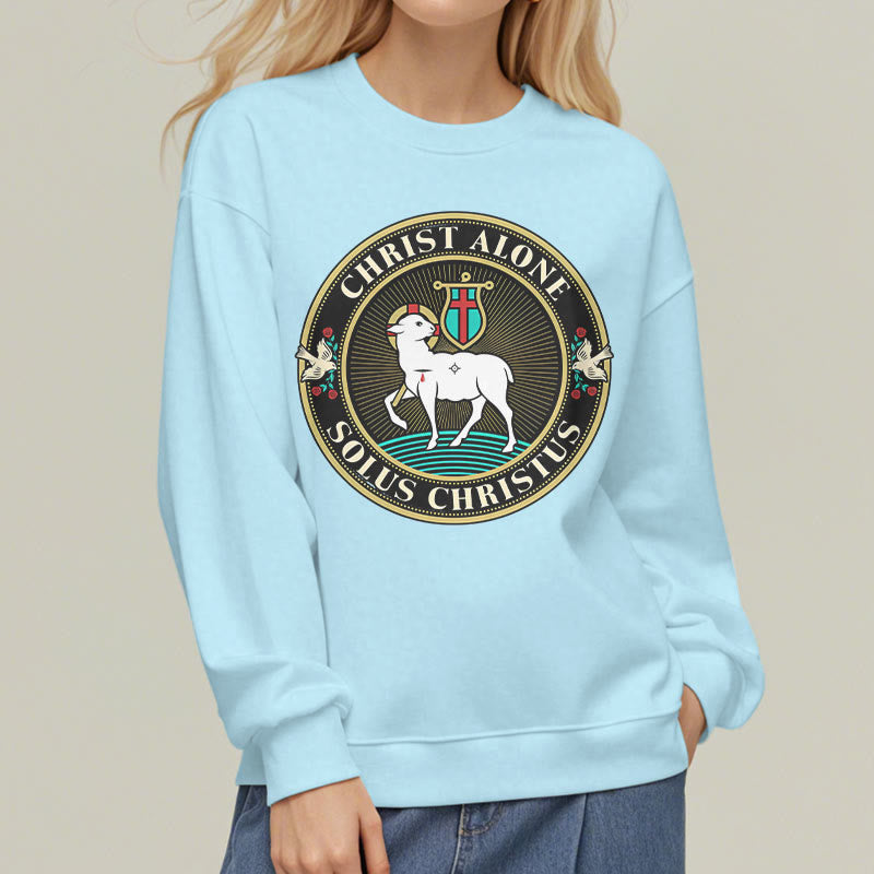 Christianartworkshop Sudadera de poliéster forrada con polar con estampado moderno de Cristo Solo el Cordero de Dios - image 28