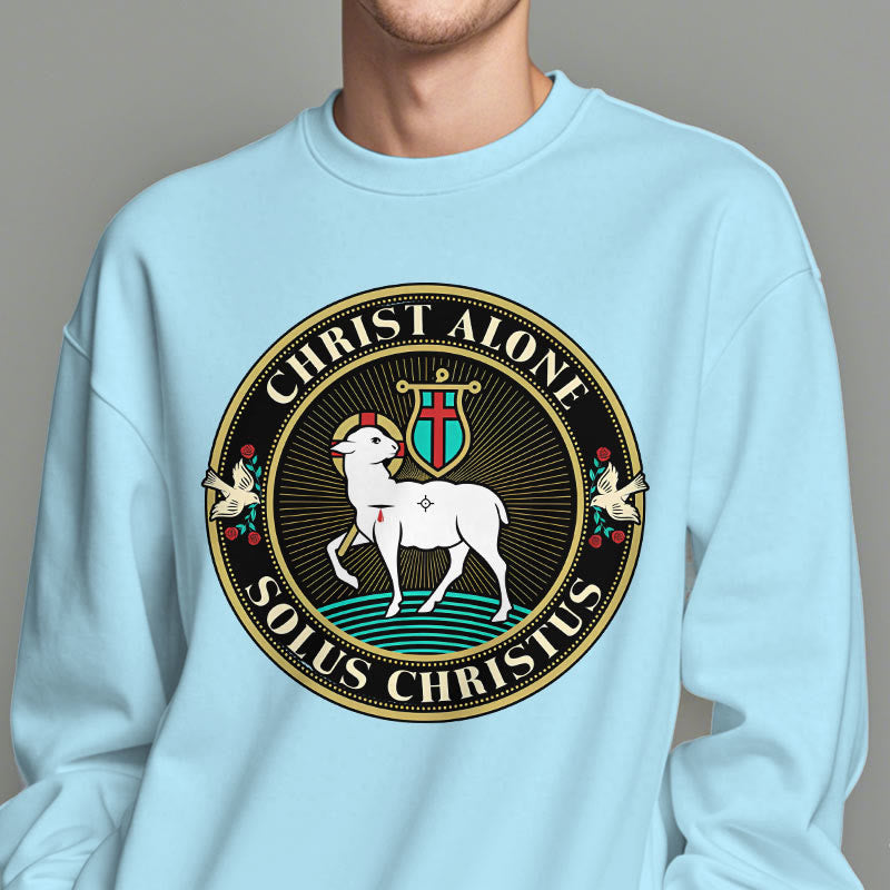 Christianartworkshop Sudadera de poliéster forrada con polar con estampado moderno de Cristo Solo el Cordero de Dios - image 27