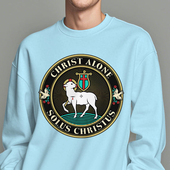 Christianartworkshop Sudadera de poliéster forrada con polar con estampado moderno de Cristo Solo el Cordero de Dios - image 27