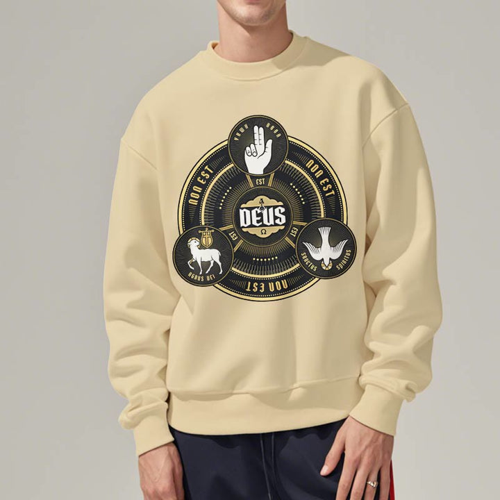 Christianartworkshop Sudadera de poliéster con forro polar y emblema de la Santísima Trinidad de estilo clásico - image 13