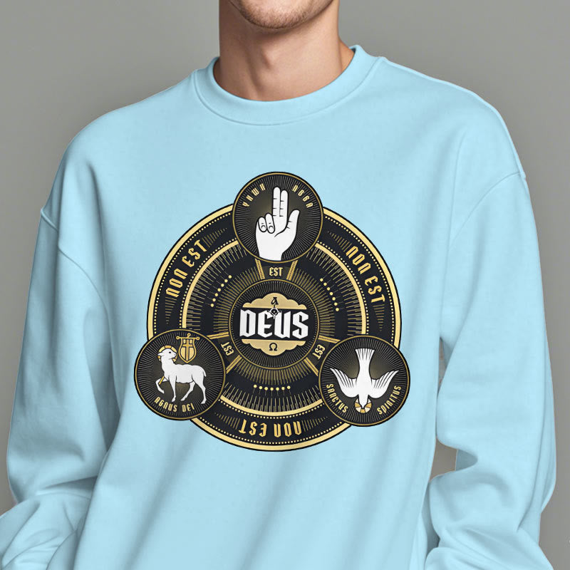 Christianartworkshop Sudadera de poliéster con forro polar y emblema de la Santísima Trinidad de estilo clásico - image 27