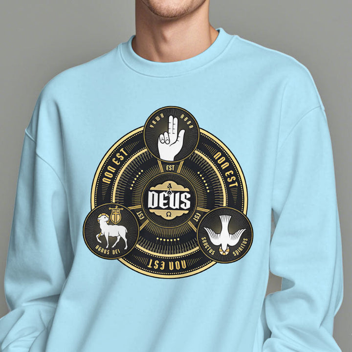 Christianartworkshop Sudadera de poliéster con forro polar y emblema de la Santísima Trinidad de estilo clásico - image 27