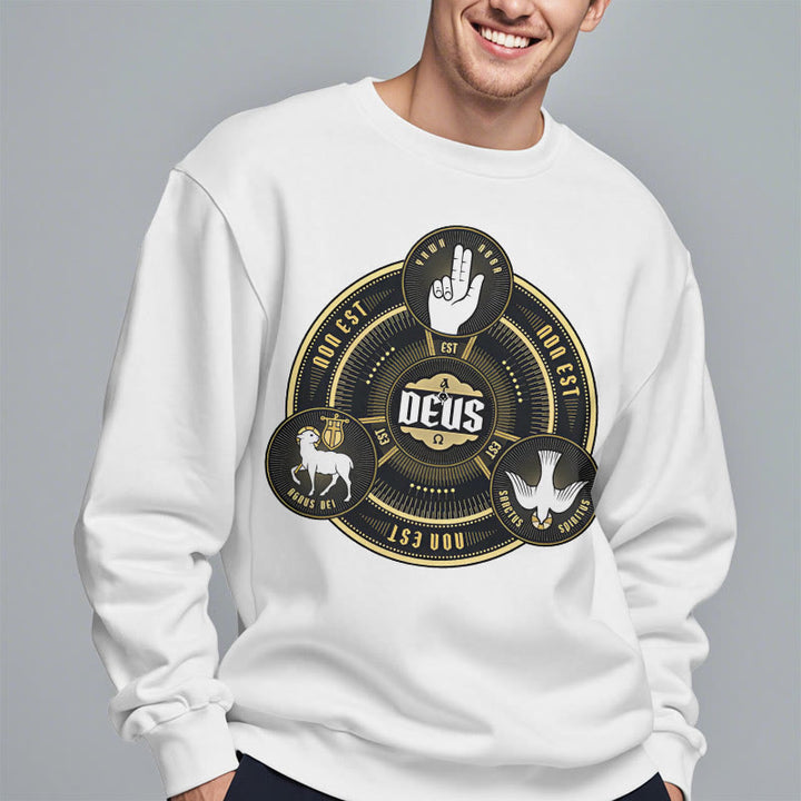 Christianartworkshop Sudadera de poliéster con forro polar y emblema de la Santísima Trinidad de estilo clásico - image 2