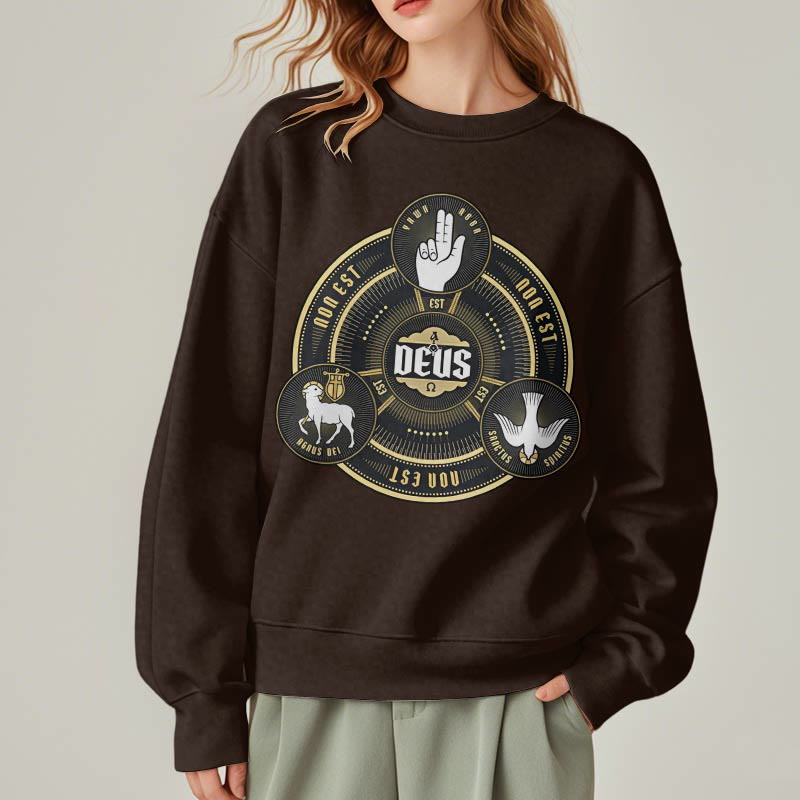 Christianartworkshop Sudadera de poliéster con forro polar y emblema de la Santísima Trinidad de estilo clásico - image 18