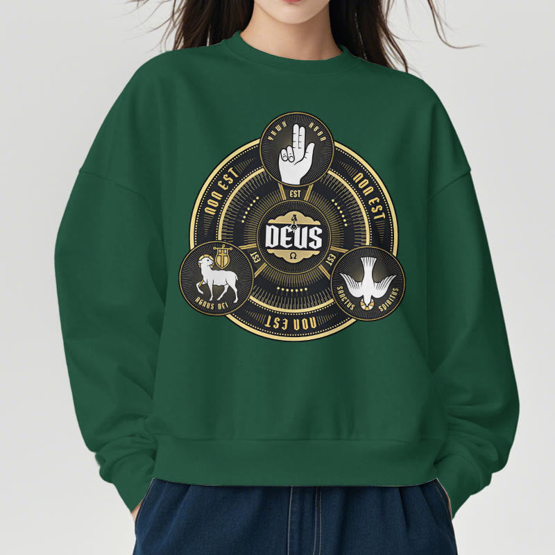Christianartworkshop Sudadera de poliéster con forro polar y emblema de la Santísima Trinidad de estilo clásico - image 22