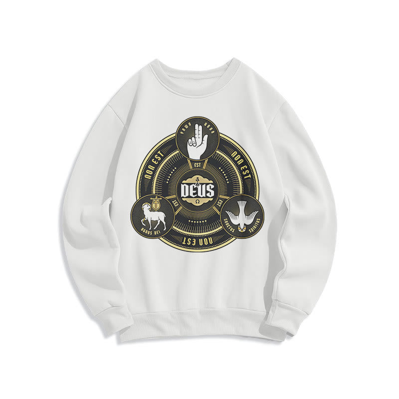 Christianartworkshop Sudadera de poliéster con forro polar y emblema de la Santísima Trinidad de estilo clásico - Blanco - 2XL - image 0