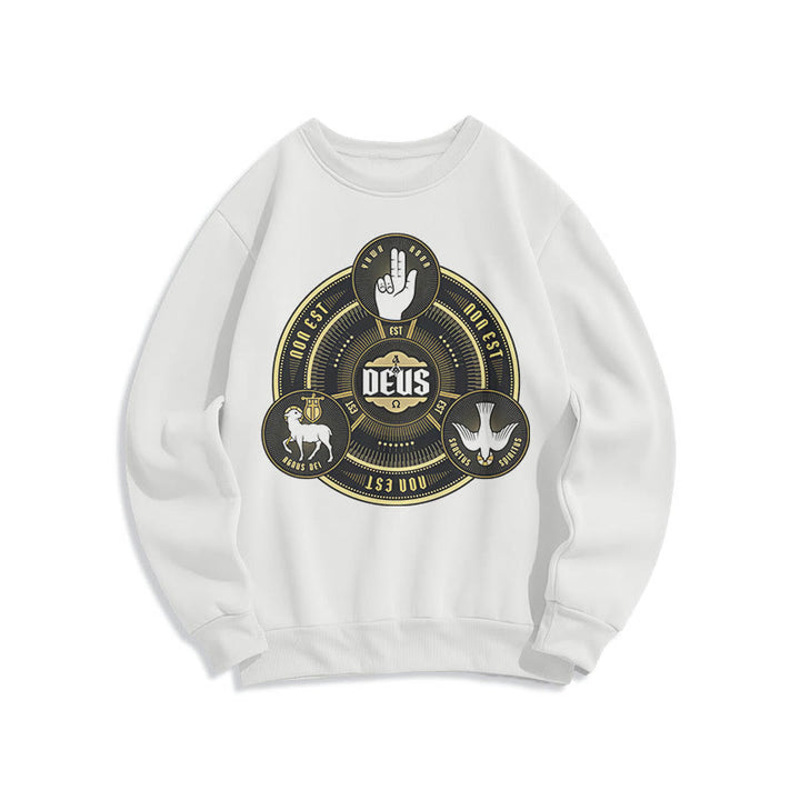 Christianartworkshop Sudadera de poliéster con forro polar y emblema de la Santísima Trinidad de estilo clásico - Blanco - 2XL - image 0