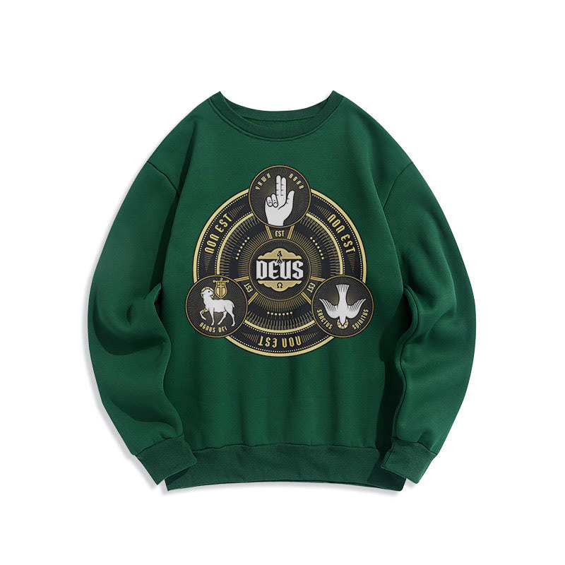 Christianartworkshop Sudadera de poliéster con forro polar y emblema de la Santísima Trinidad de estilo clásico - Verde - 2XL - image 20