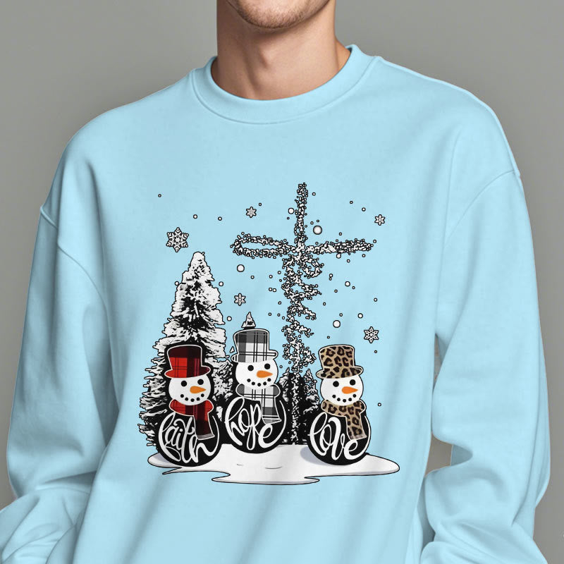 Christianartworkshop Sudadera de poliéster con forro polar, estilo colorido, con la frase "Fe, Esperanza, Amor" y "Navidad". - image 1