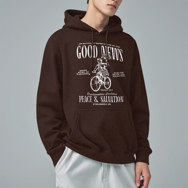 Christianartworkshop Sudadera con capucha de poliéster forrada de felpa con cita de Isaías 52:7: Buenas noticias. - image 18