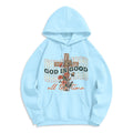 Christianartworkshop Sudadera con capucha de poliéster forrada de felpa con el lema "Dios es bueno todo el tiempo" de estilo clásico. - Azul - 2XL - image 0