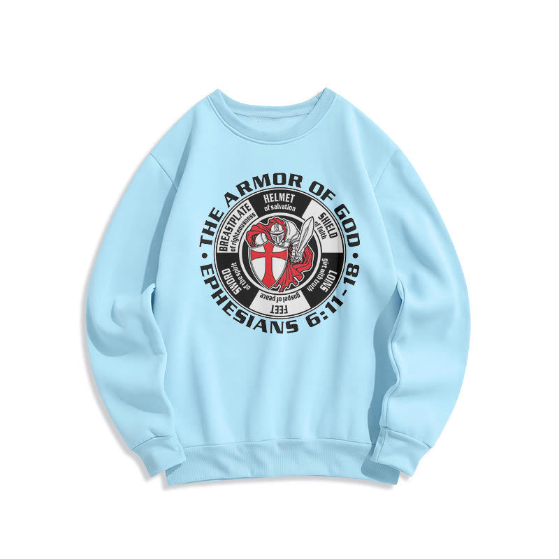 Christianartworkshop Sudadera de poliéster con forro polar, estilo moderno y colorido, con armadura de caballero cruzado de Dios. - Azul - 2XL - image 0