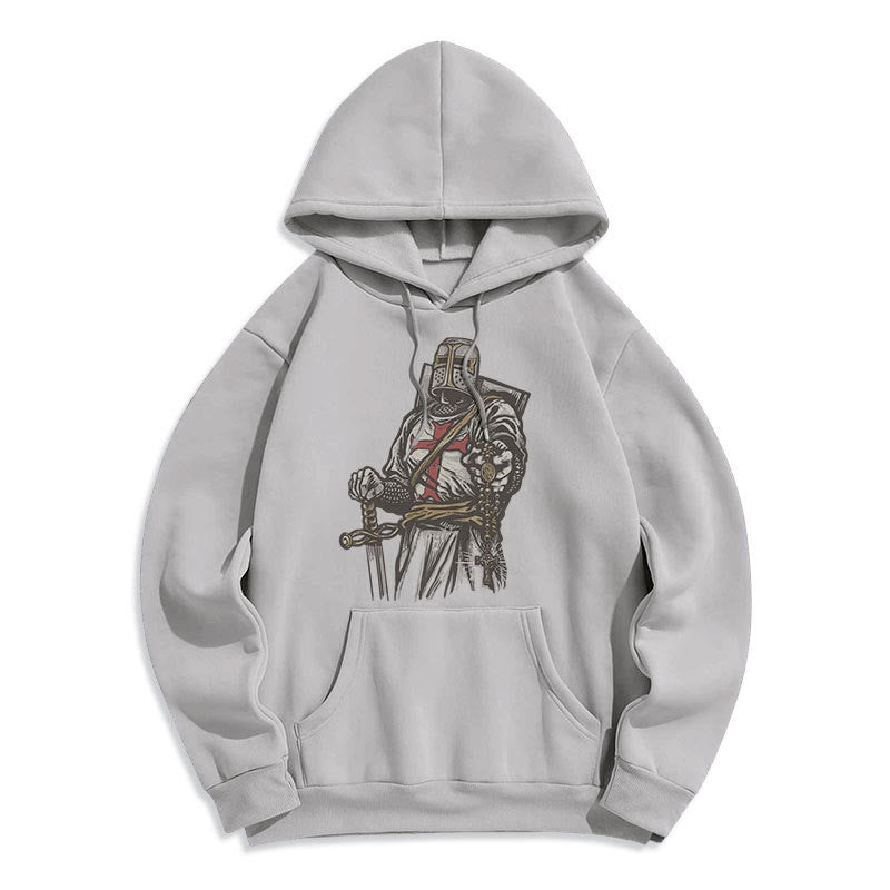 Christianartworkshop Sudadera con capucha de poliéster forrada de felpa con el lema "Valor y Fe de los Cruzados" de estilo moderno. - image 15