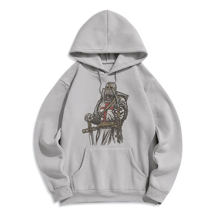 Christianartworkshop Sudadera con capucha de poliéster forrada de felpa con el lema "Valor y Fe de los Cruzados" de estilo moderno. - image 15