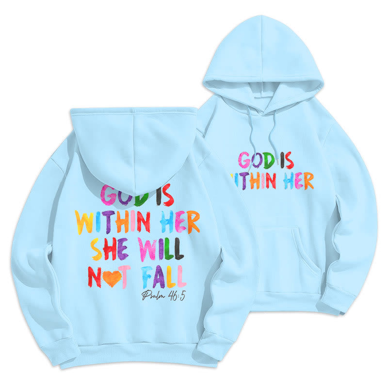 Christianartworkshop Sudadera con capucha de poliéster forrada de felpa con la frase "Dios está dentro de ella" - image 10
