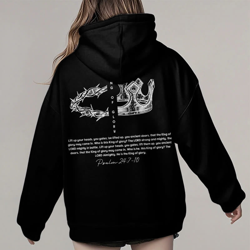 Christianartworkshop Sudadera con capucha de poliéster forrada de felpa con la frase "Jesús es el Rey" - image 4