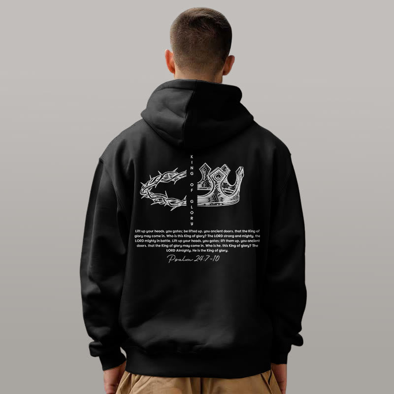 Christianartworkshop Sudadera con capucha de poliéster forrada de felpa con la frase "Jesús es el Rey" - image 5