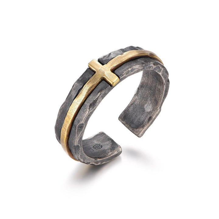 Christianartworkshop Anillo con cruz bendita de estilo clásico y elegancia rústica. - image 0