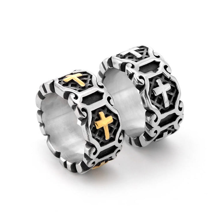 Christianartworkshop Anillo con elegante diseño de cruz sagrada de estilo moderno - image 5