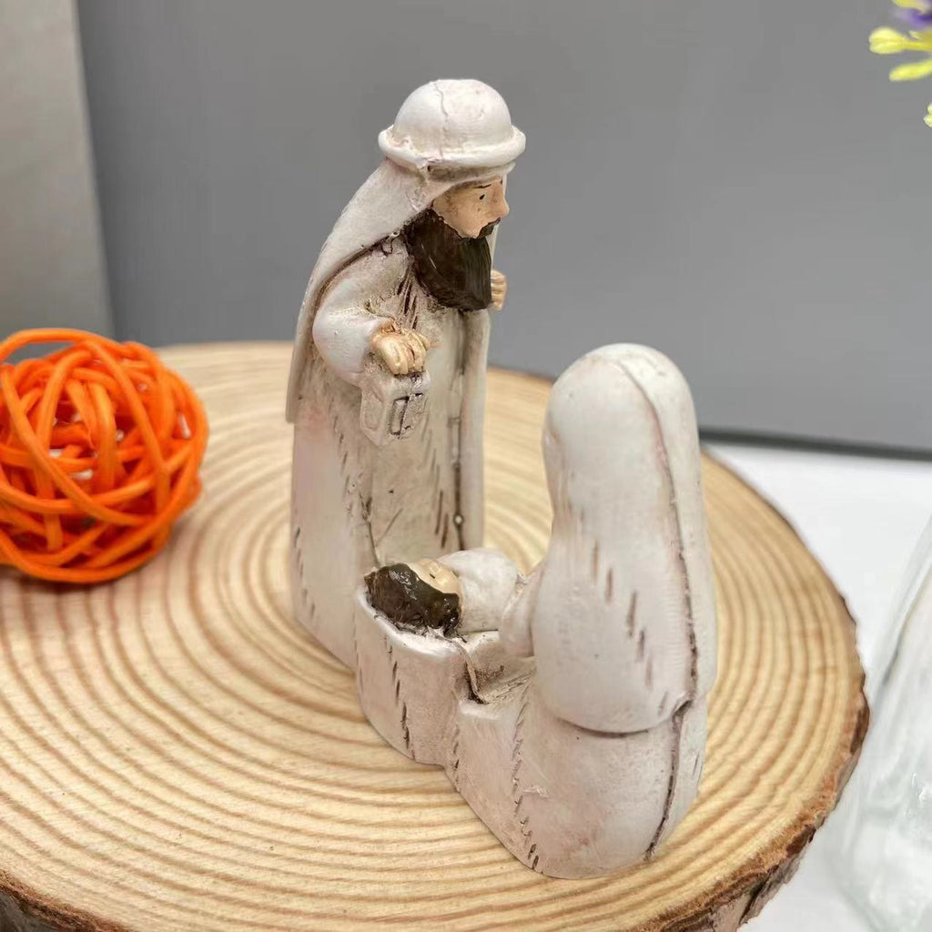 Christianartworkshop Adorno de escritorio con escena de la Natividad de la Sagrada Familia, estilo clásico y armonioso. - image 1