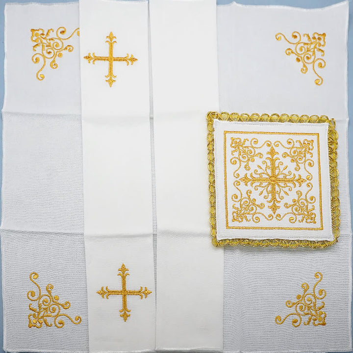 Christianartworkshop Conjunto de velo y purificador para cáliz Golden Grace de estilo clásico. Juego de mantelería religiosa para altar. - image 10