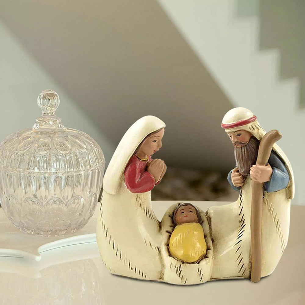 Christianartworkshop Conjunto de figuras de la Sagrada Familia del Nacimiento para decoración de escritorio. - image 1