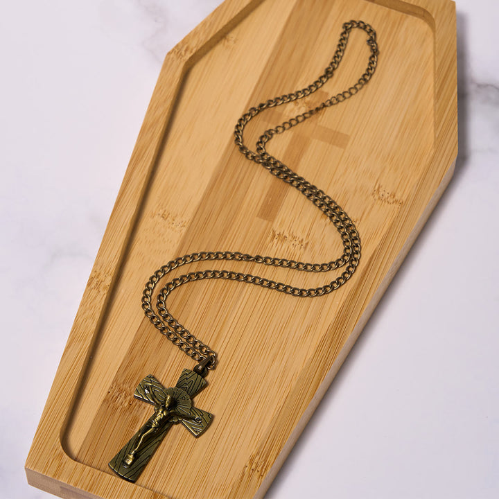 Christianartworkshop Collar con colgante de acero de titanio con cruz de Jesús y diseño de árbol de estilo retro. - image 14