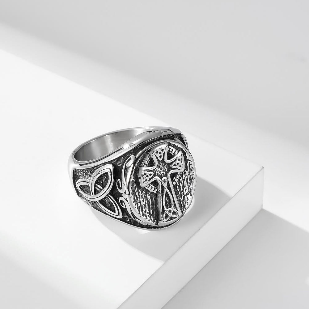 Christianartworkshop Anillo con cruz celta de la fe eterna: un símbolo de devoción eterna. - image 1