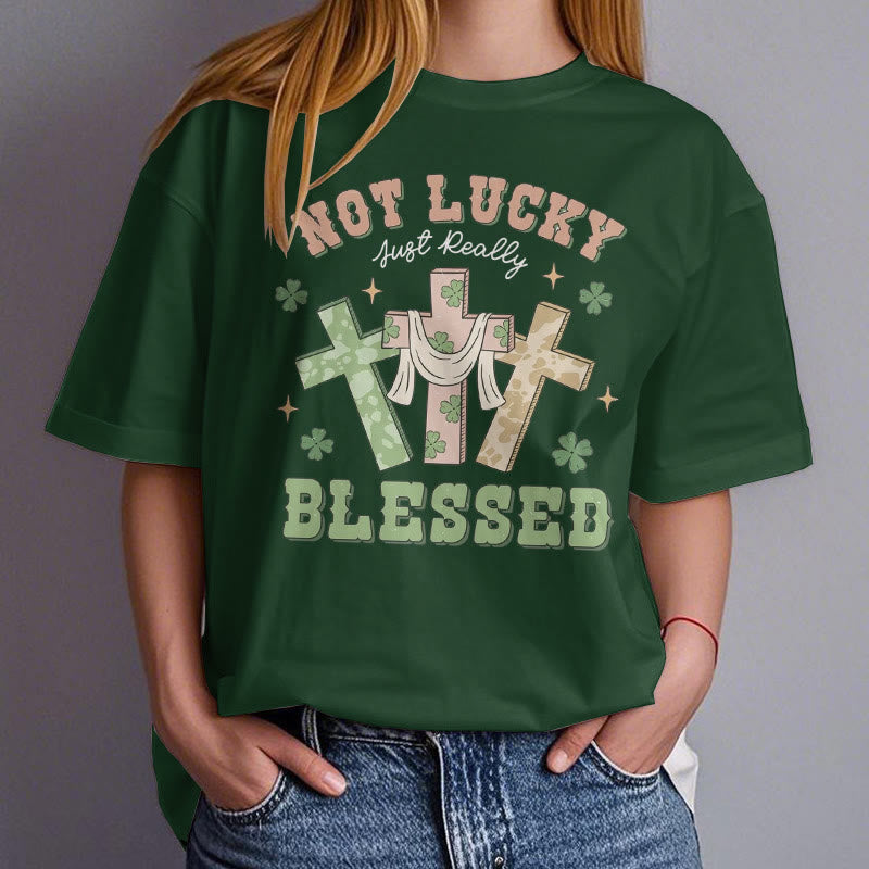 Christianartworkshop Camiseta inspirada en la fe: No tengo suerte, solo estoy bendecido - image 19