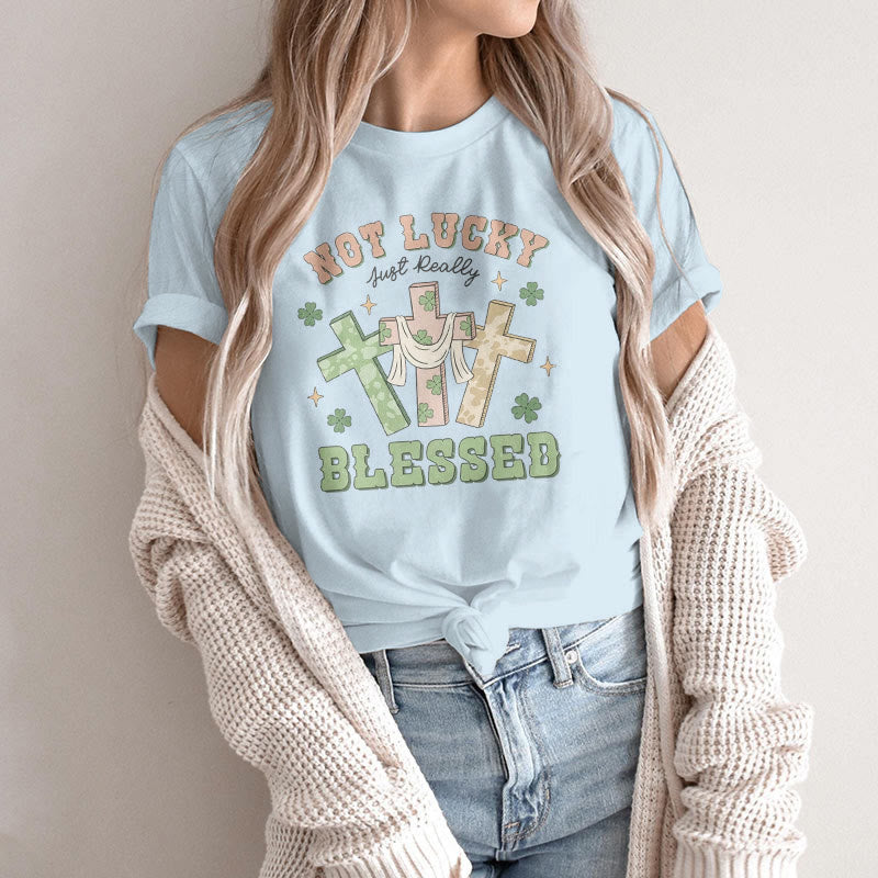 Christianartworkshop Camiseta inspirada en la fe: No tengo suerte, solo estoy bendecido - image 22