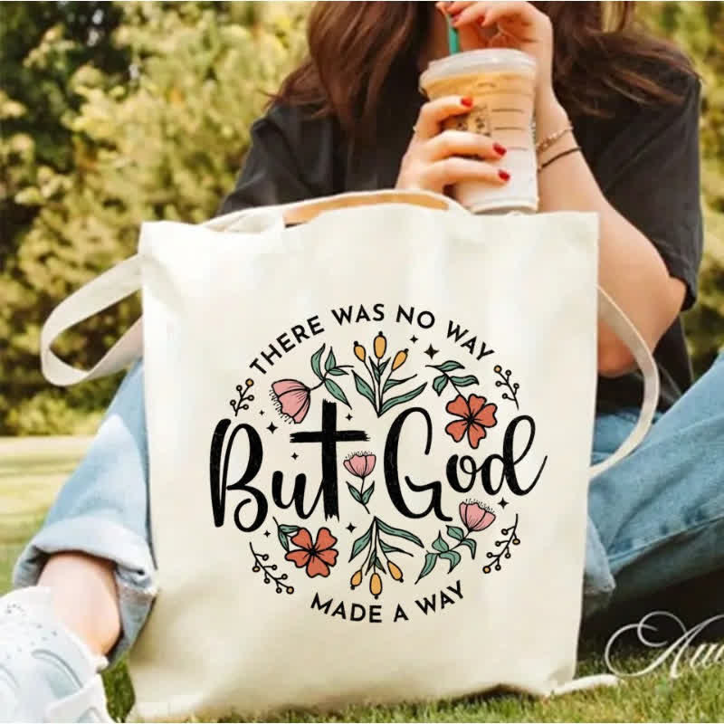 Christianartworkshop Florece con fe: El bolso "Pero Dios" – Un símbolo de milagros - Pero Dios - image 0