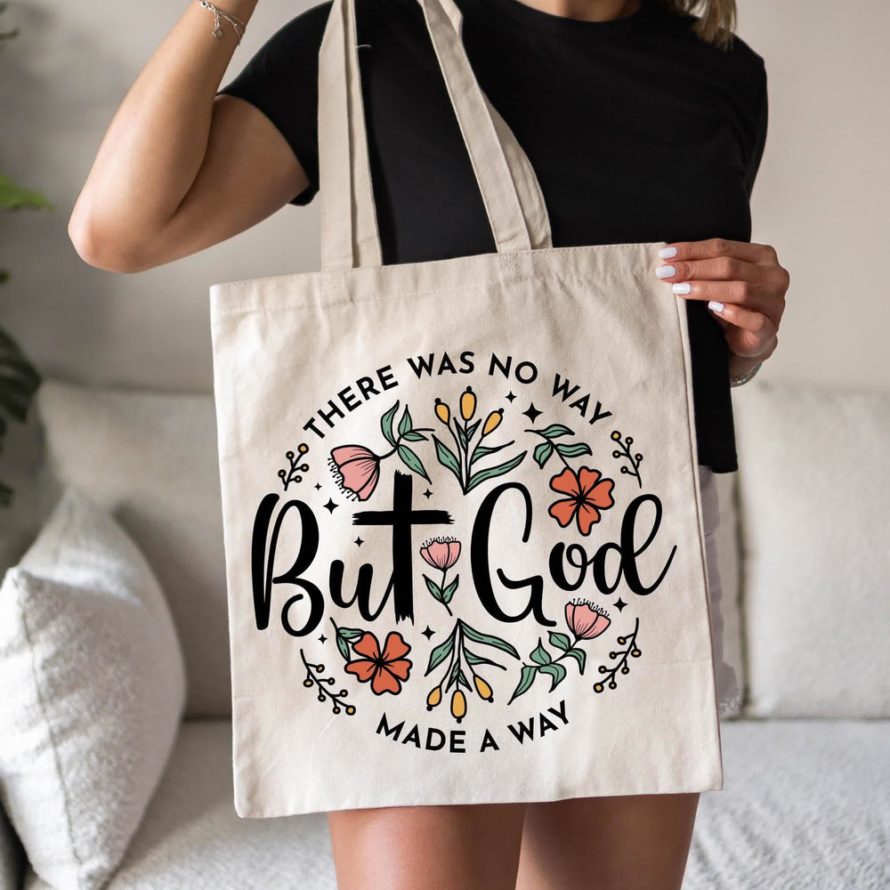 Christianartworkshop Florece con fe: El bolso "Pero Dios" – Un símbolo de milagros - image 1